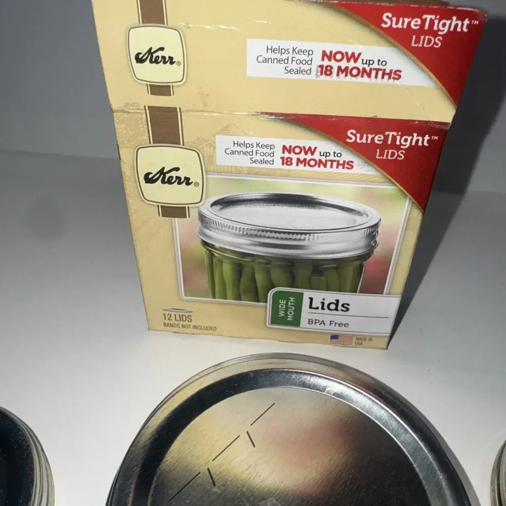 Kerr Ball Wide Mouth Jar Lids 20 count (8new) Lot Sure Tight Lids self reliance